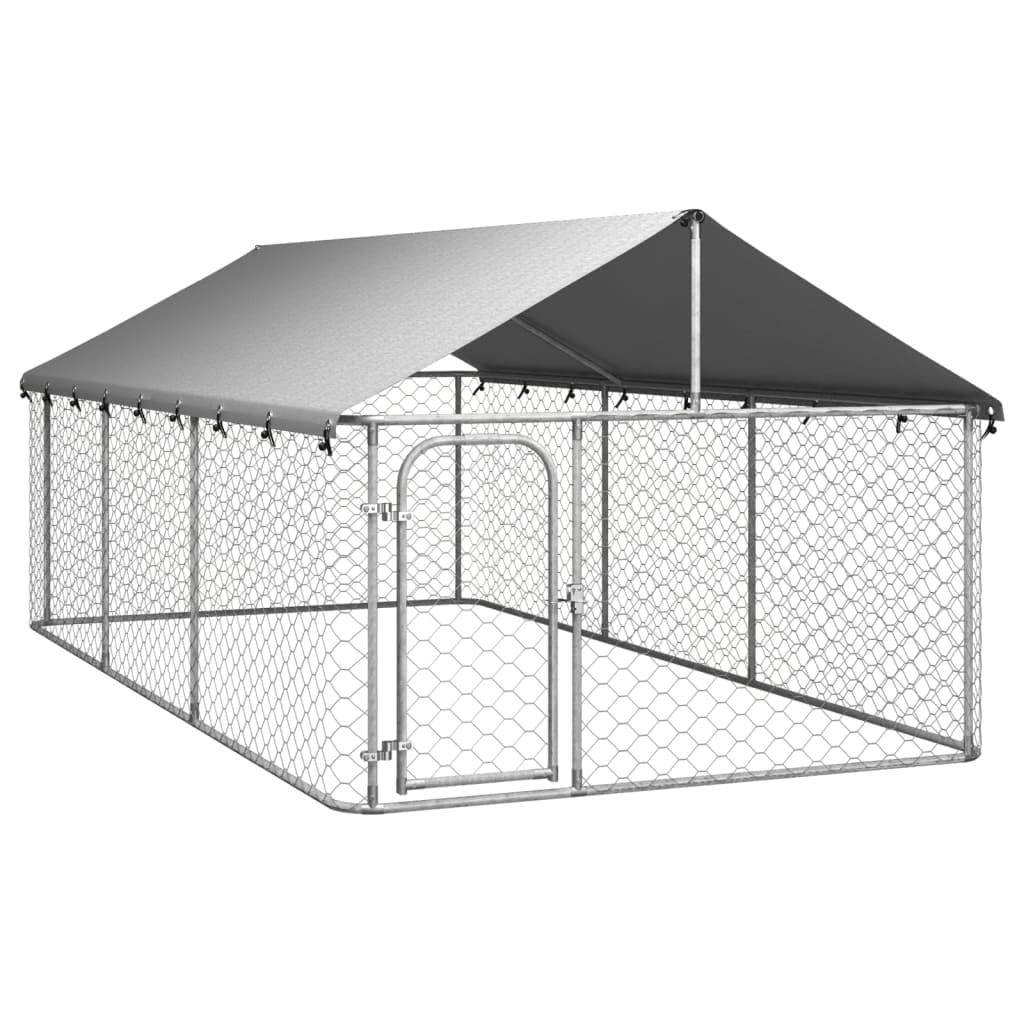 Willood Perrera de Exterior con Techo 400x200x150 cm Jaula Cachorro Mascota