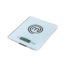 MasterChef Bilancia Cucina Digitale, Pesa Cucina Elettronica per Alimenti, in Grammi e Once (Limite di 5 kg), con Funzione Tare, Vetro temperato, Spegnimento Automatico, Professionale, Argent
