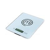 MasterChef Digital Food Scale Grams and Ounces for Kitchen, Portable Food Weight Scale with LCD Display for Baking & Cooking, Tempered Glass Scales, Weighing Precision of 0.1oz, 11lb Weight Capacity