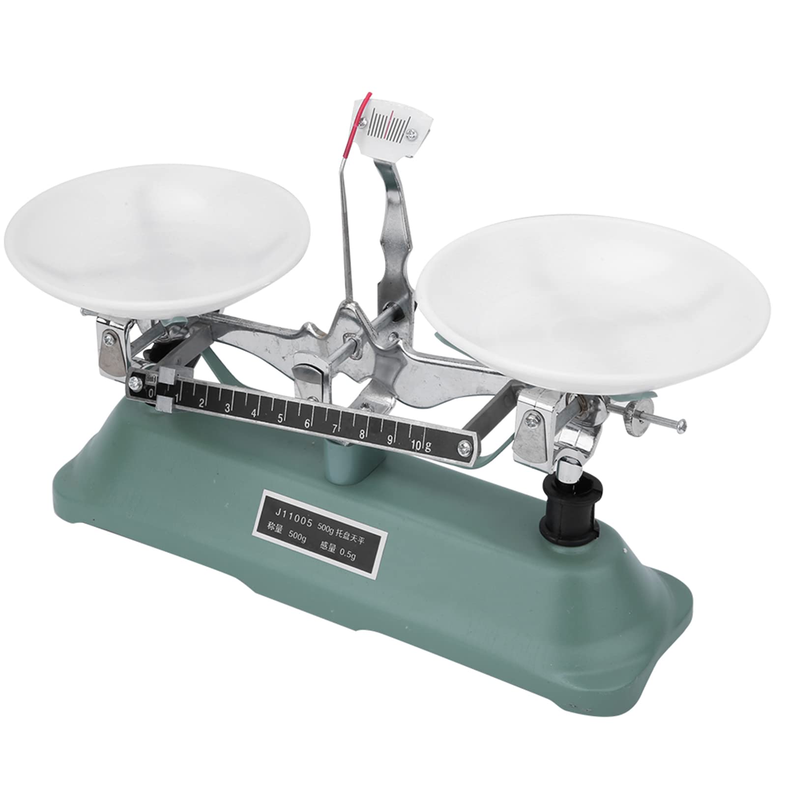 Mechanische Balance-Skala-Schale mit Gewichtsset Chemie Physikalisches Experiment Zubehör für Experimente und Physikunterricht (500g)