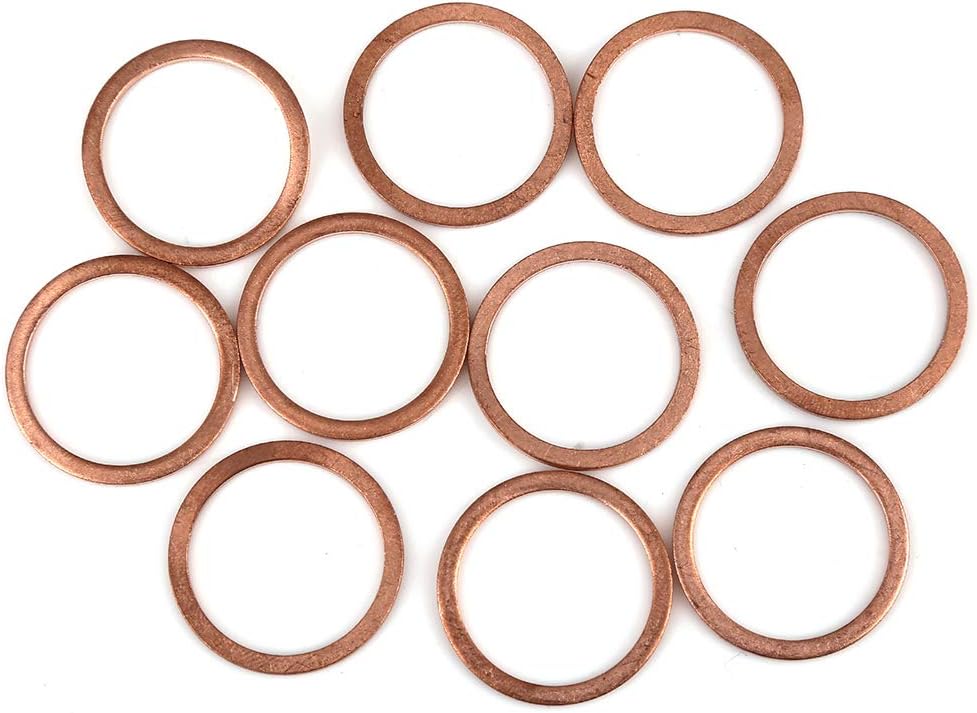 X AUTOHAUX 10pcs Copper Washer Flat Sealing Ring Spacer for Car 22 x 27 x 1.5mm