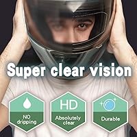 Vista 4 de Shield Protector Universal para Casco de Motocicleta Película Anti-Vaho, Inserto de Lente de Visera Polarizada Gris Resistente a la Niebla 3.83" x