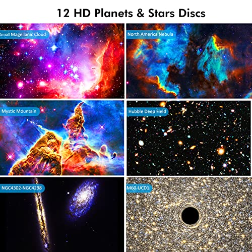 Yokgrass Star Projector, Planetarium Light Galaxy Projector, Night Light With 12 Replacement Discs, Large Projection Area, Hd Image With Solar System Constellation Moon For Kids Adults Bedroom Ceiling #TOP2