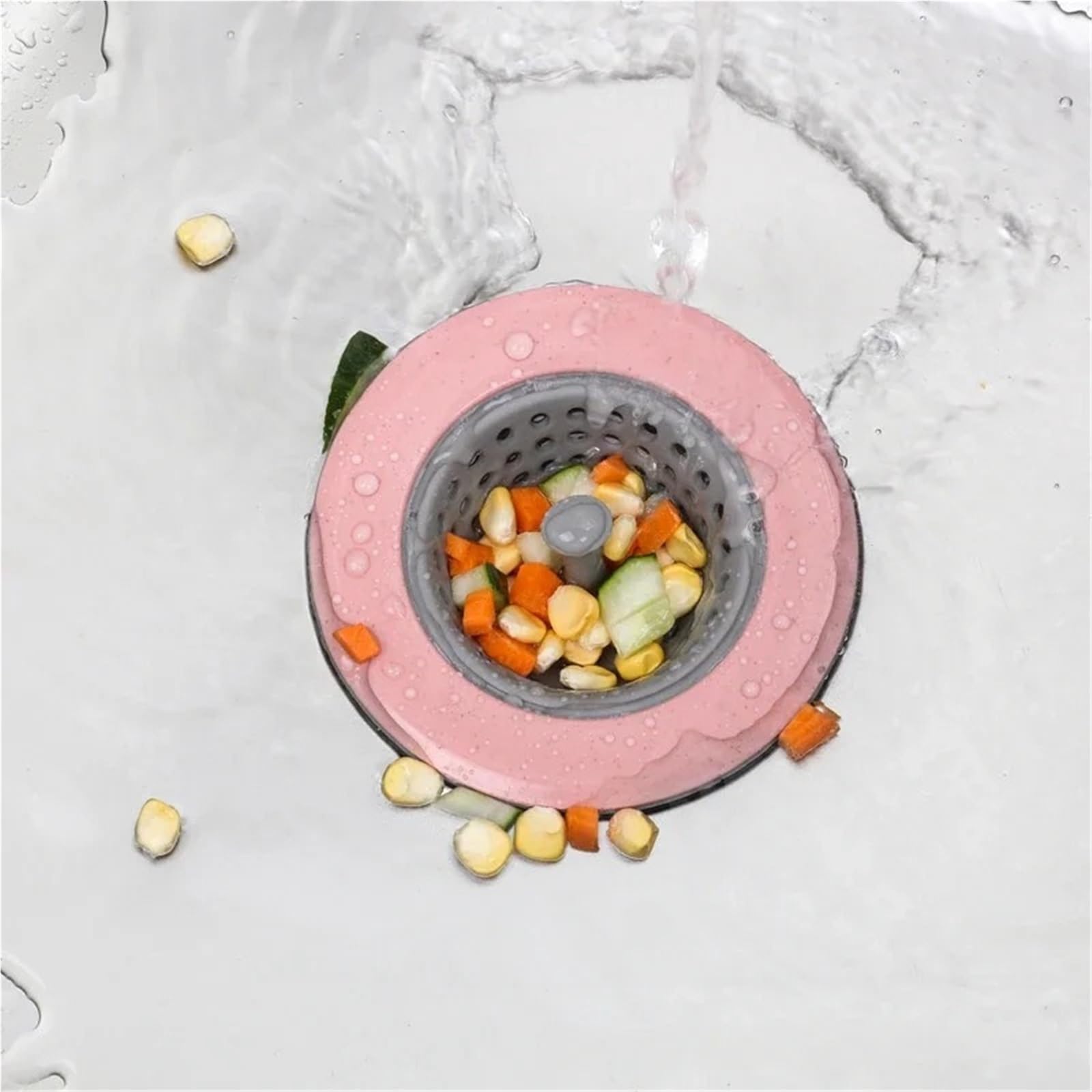 Filtro de Fregadero Cocina, 5 uds., Rellenos Malla, recogedor Pelo/colador con tamiz Silicona for para Bañera,Ducha