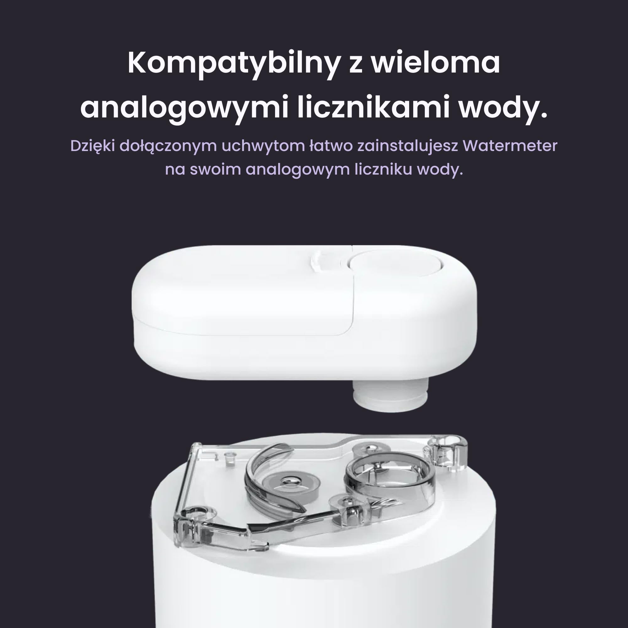 HomeWizard Wodomierze, Wi-Fi, wykrywanie wycieków, monitorowanie aplikacji, do mierników analogowych, USB-C lub bateryjnych, biały