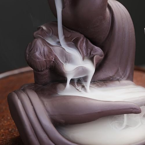 Miniatura 3 de Quemador de incienso con manos de Buda de arena morada, creatividad, loto zen, cascada, humo, incienso, decoración del hogar, artesanía