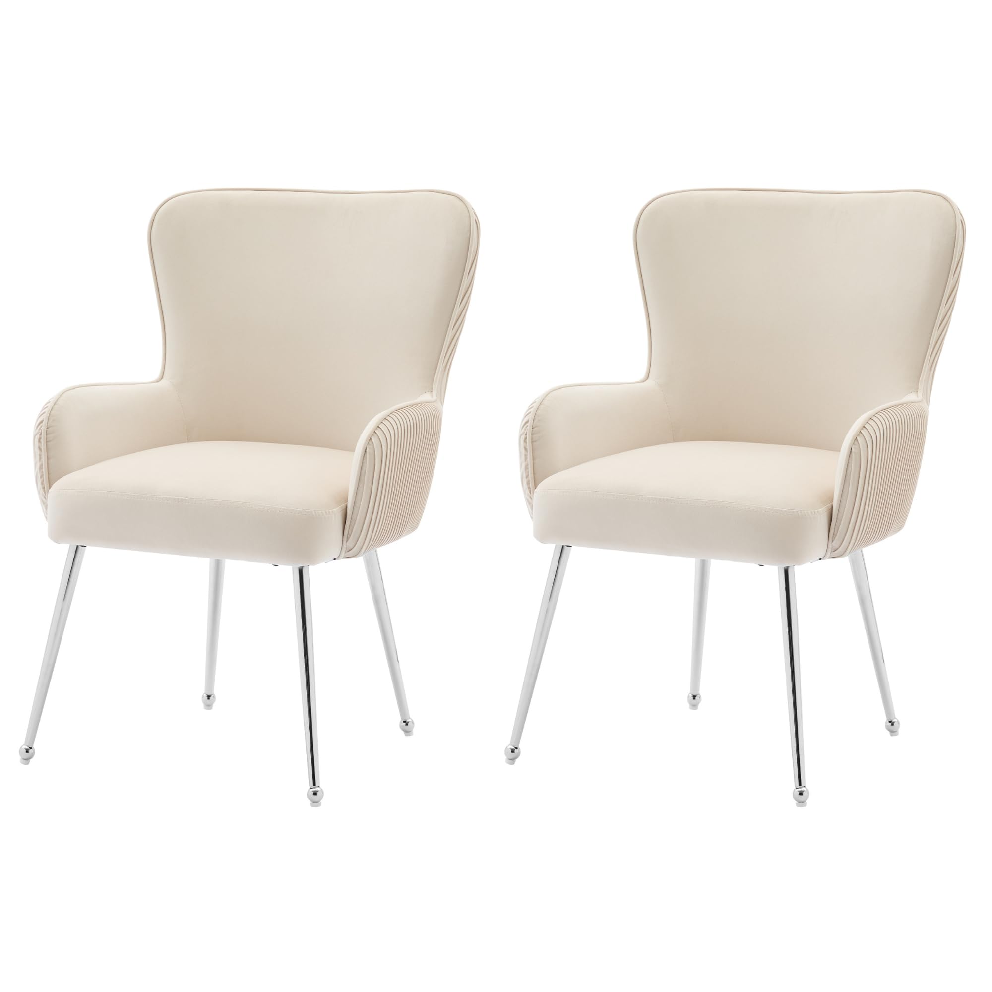 Set di 2 sedie per sala da pranzo velluto crema/nero