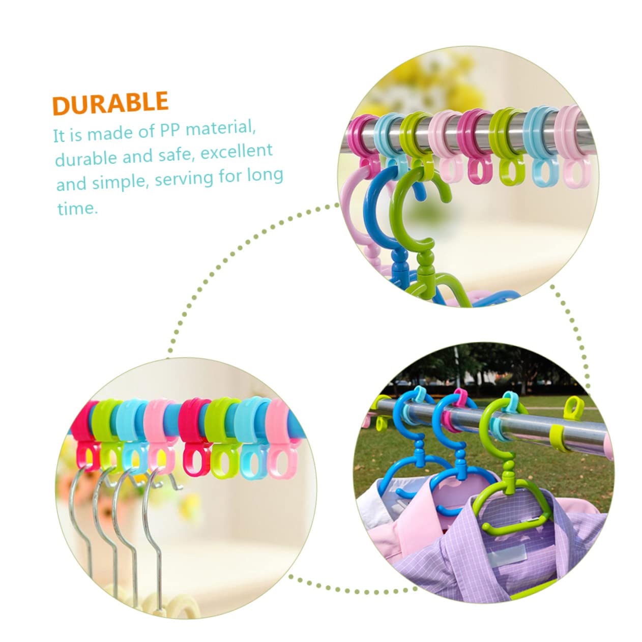 Ganci per tende da esterno in plastica, ganci per pali, ganci per corde