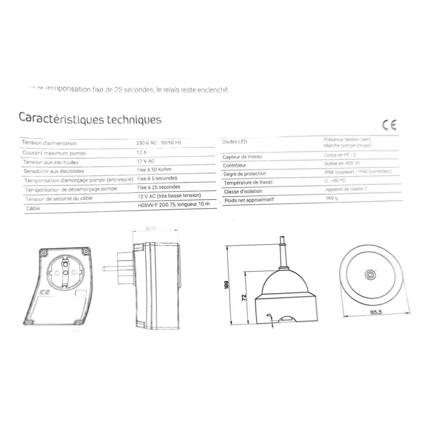 Flotador Top Floor Controller Pedrollo X2a0041 Pilotaje De Bomba Independiente