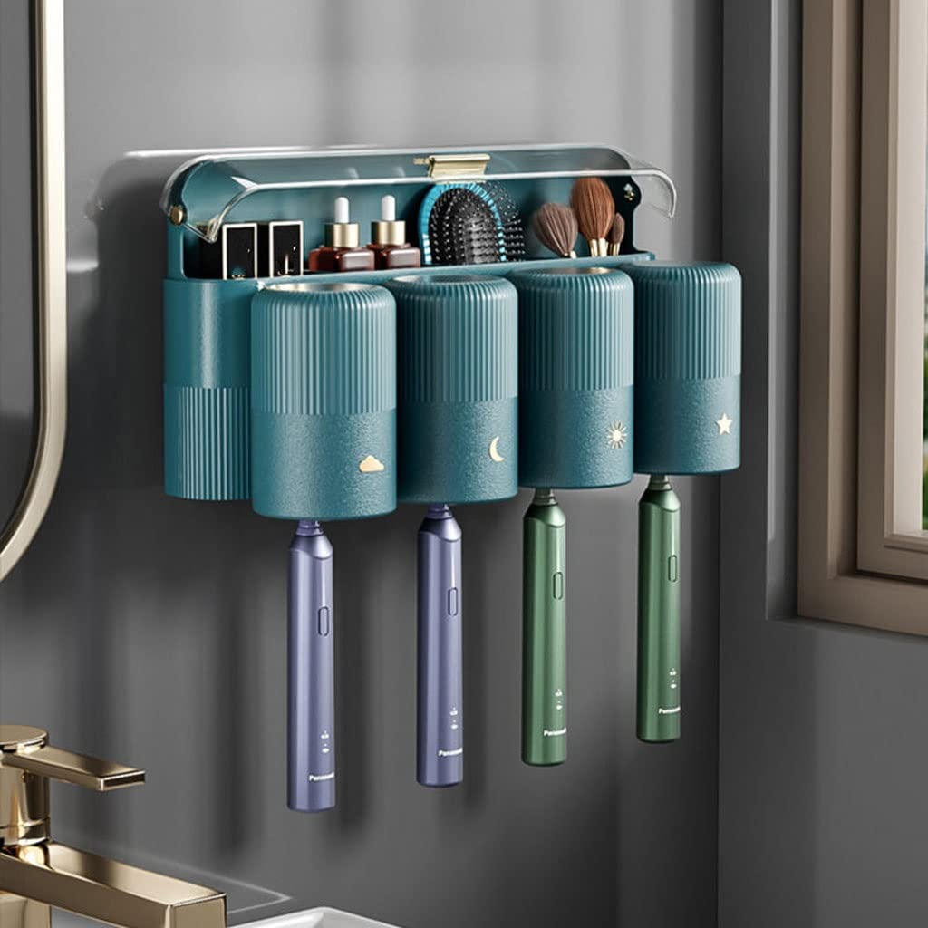 Estante de Almacenamiento para cepillos de Dientes, Soporte para cepillos de Dientes montado en la Pared, Estante para Almacenamiento de cepillos de Dientes, Soporte para Pasta de Dientes para (A)