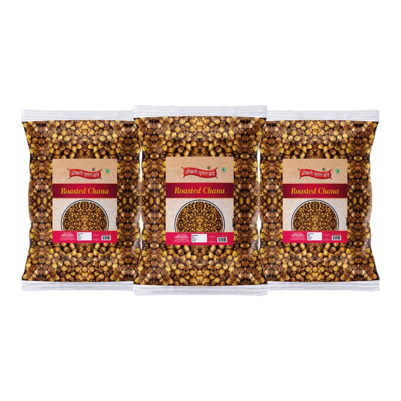 Image of OKHLI MUSAL BRAND High Fiber and Low Fat | Plant-Based Protein Snack Roasted Bhuna chana Bengal Gram Chickpeas | Rich in Vitamins and Minerals | Lower Cholesterol | No Artificial Colors-850g*3Pack