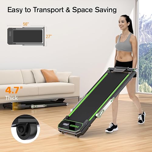 Miniatura 3 de DAEYEGIM Cinta de correr para caminar debajo del escritorio, cinta de correr eléctrica compacta plegable para oficina en casa con pantalla táctil