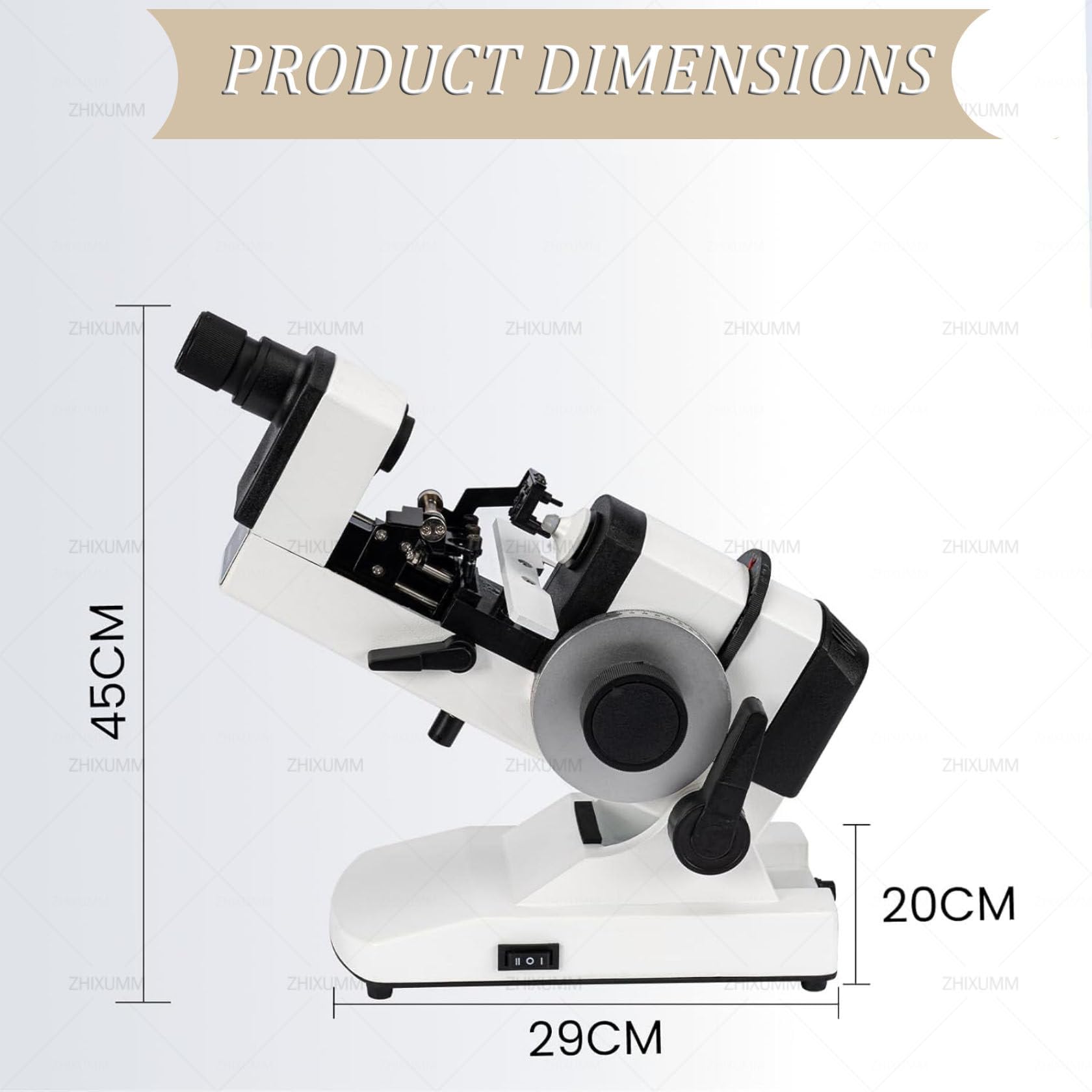 Focimeter - Máquina de lenómetro para instrumentos ópticos, dispositivo de prueba manual de lentes con tecnología DC/AC, rango de 16-86 mm para una medición precisa