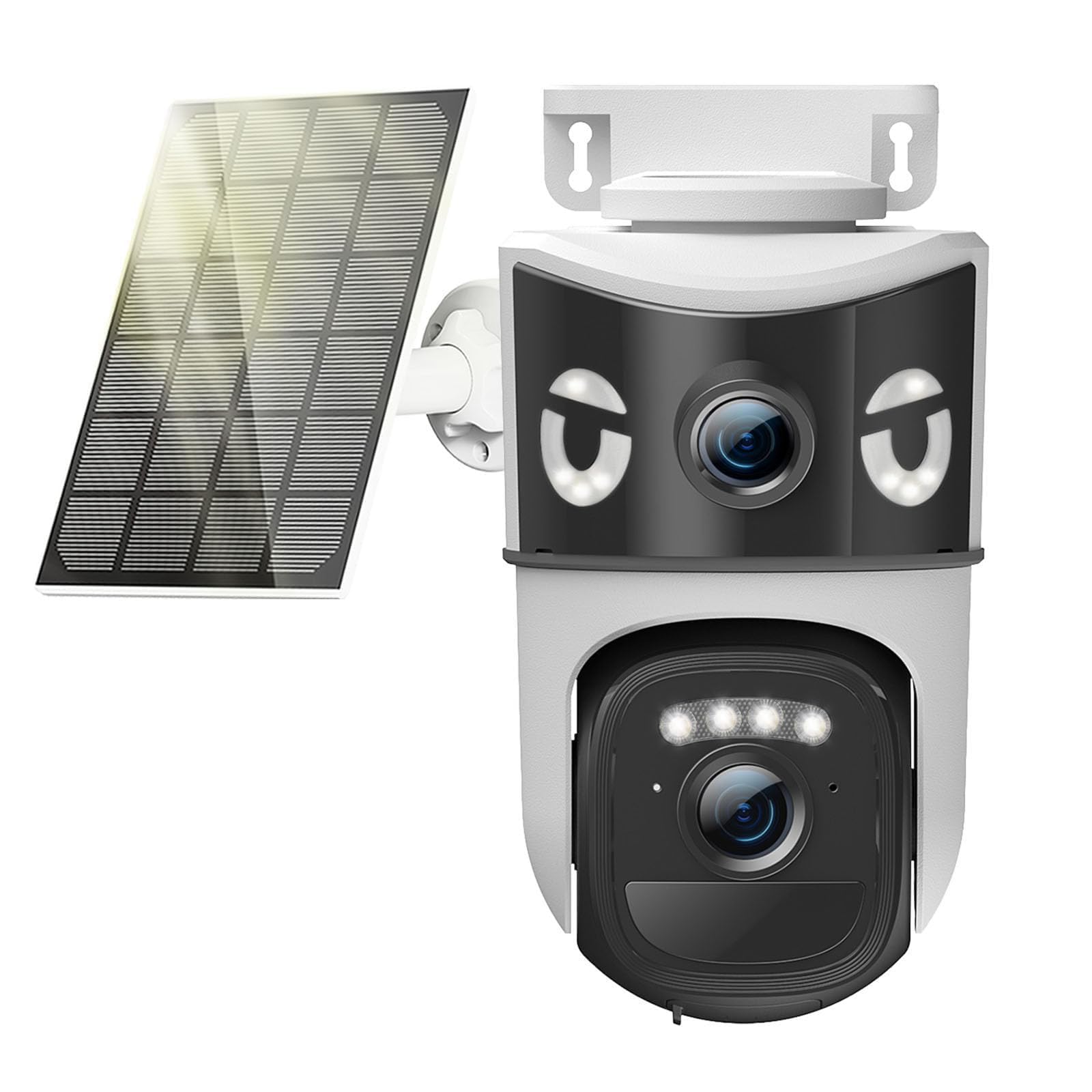 Telecamera di sorveglianza 2K WiFi per esterni con pannello solare, telecamera esterna solare con pannello, visione notturna a colori, audio bidirezionale
