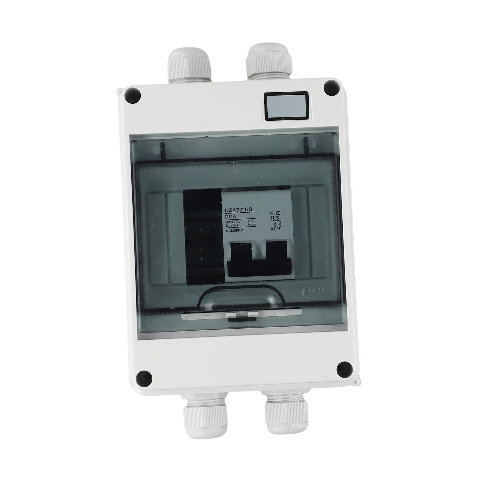 PV Disconnect Box DC1000V 6-125A Solar Isolator Switch Photovoltaic Circuit Breaker Accessories, IP65 Rated, 2-Pole, Curve 20A