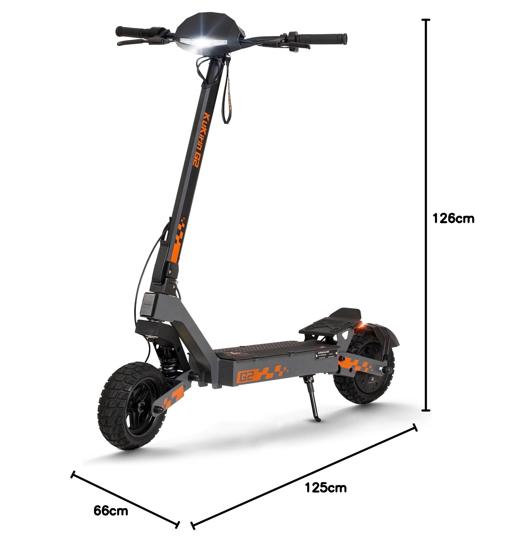 Kukirin G2 Patinete Eléctrico Adultos Todoterreno,Patin Electrico,Scooter Electrico Potente Plegable/Autonomía de 55 km/Ruedas de 10"/Carga máxima 120kg/IP54/Doble Frenos de Disco,G2