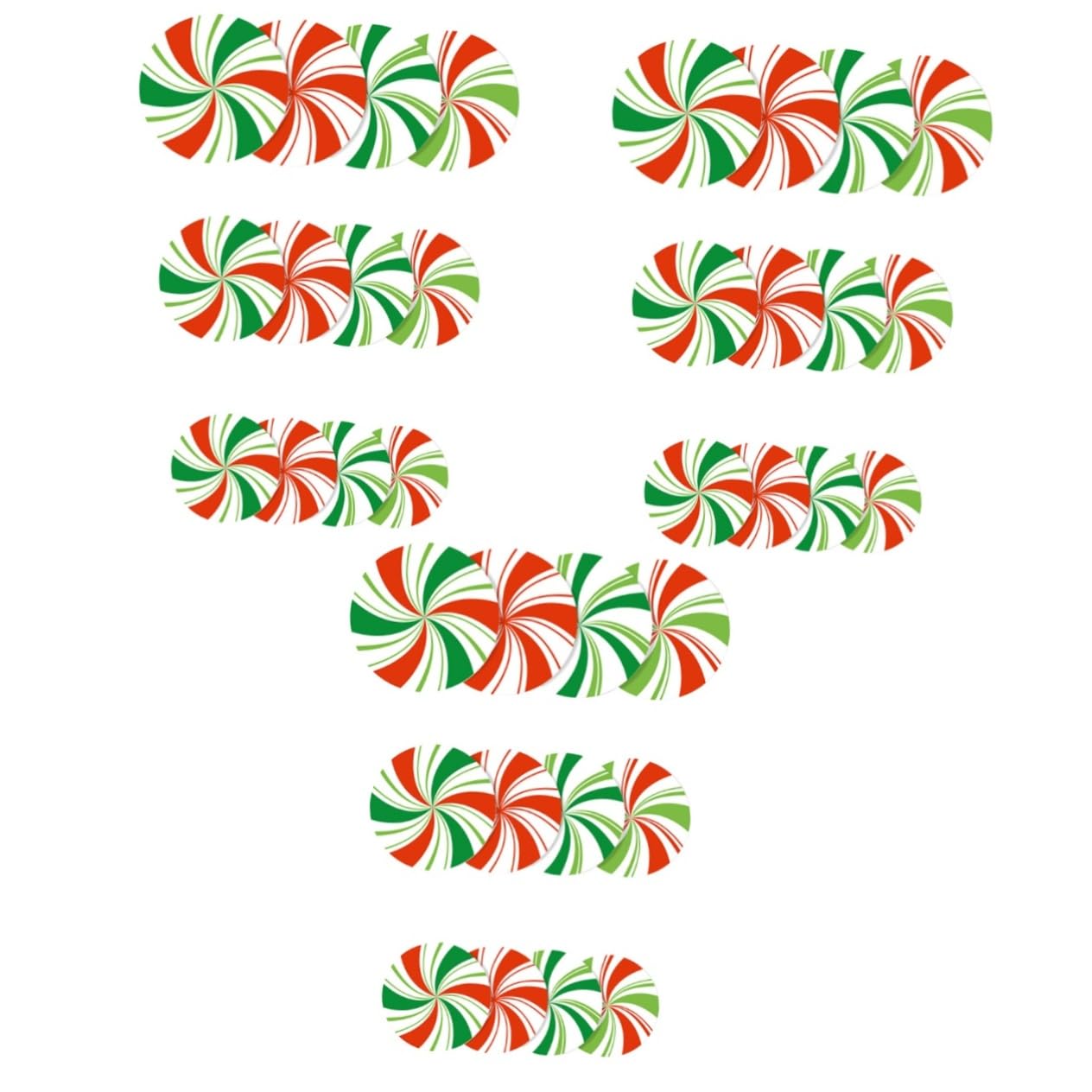 OSALADI 36 Stk Süßigkeiten-aufkleber Weihnachtssüßigkeiten Fensteraufkleber Mit Pfefferminzbonbons Weihnachtsdekoration Pfefferminz-fensterfolie Weihnachtliche Wandtattoos Runde Aufkleber
