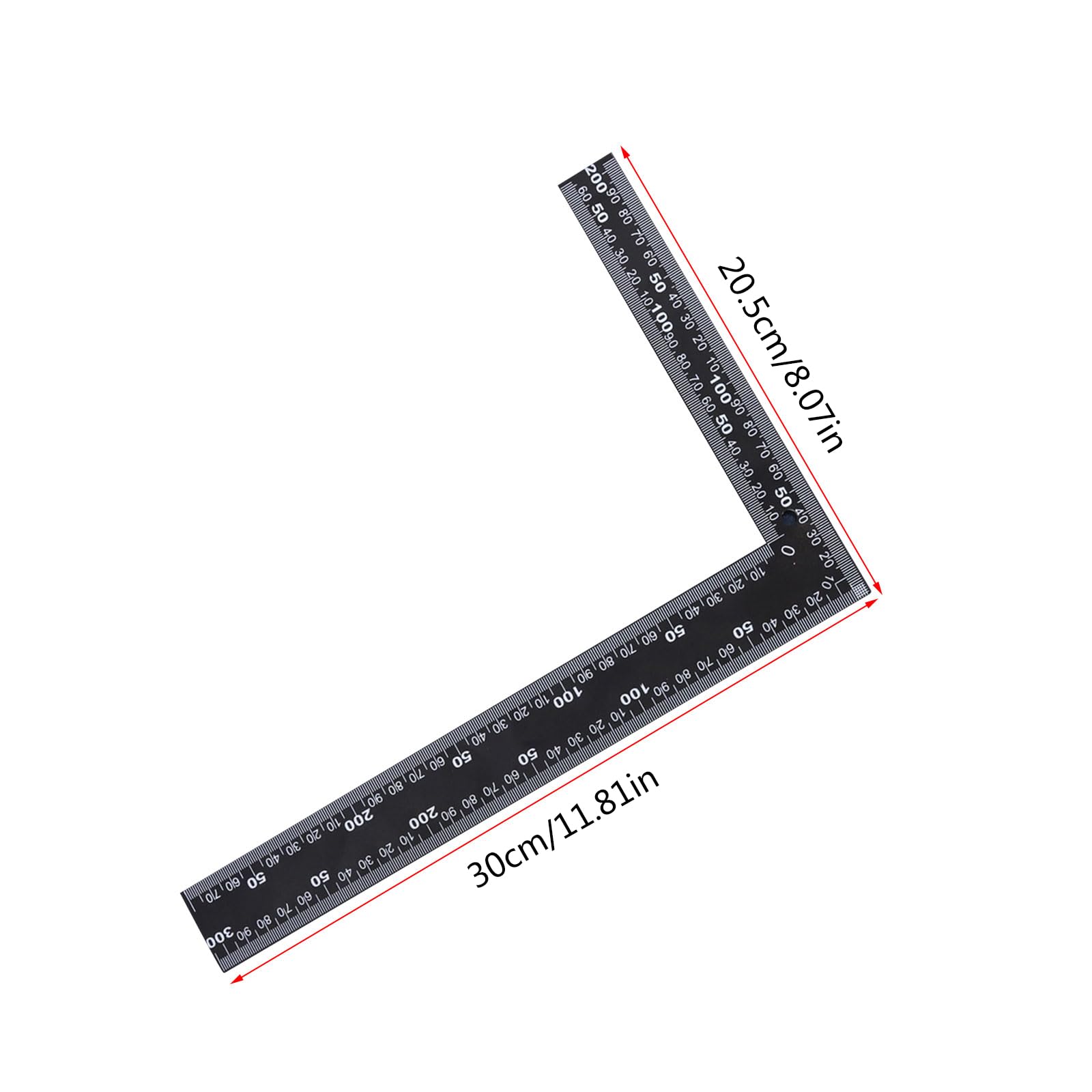 Équerre de charpentier - 20,3 x 30,5 cm - Angle droit - Outils d'encadrement - Règle en forme de L