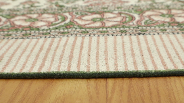 Tapete CASA VANI algodón 72x24 pulgadas beige y verde miniatura 7