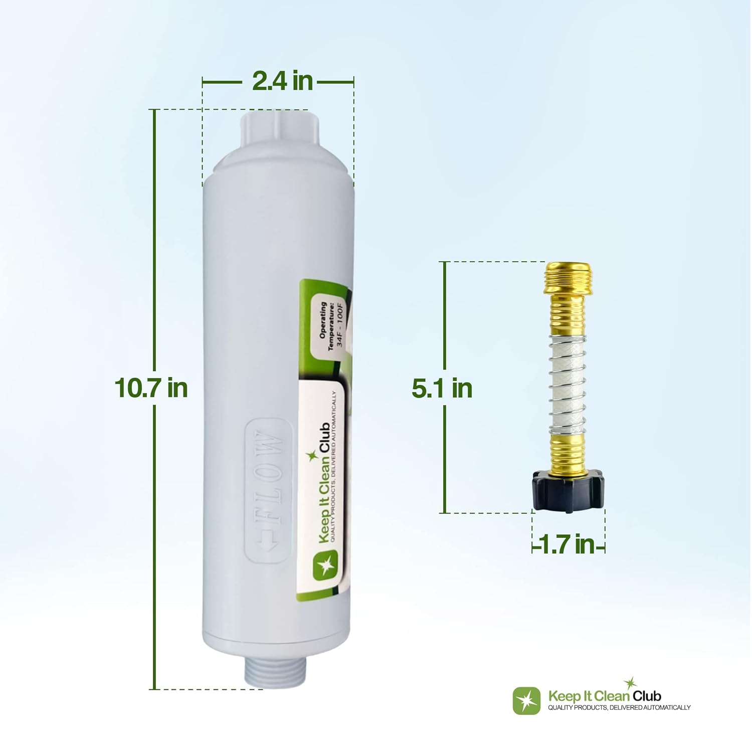 Keep It Clean Club RV Water Filters 2 Pack, Inline Camper Water Filter with Hose Protector for RVs and Boats, NSF Certified | Reduces Bad Taste, Chlorine, Odor and Sediment from Drinking Water : Automotive