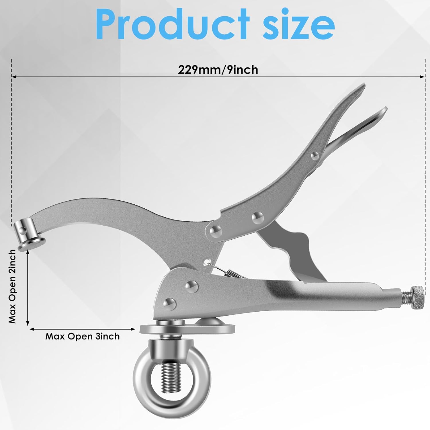 US 2Pcs Drill Press Locking Clamp 9inch Metal Drill Press Fix Clamp Table Hold Down Grip Clamp Drill Press Clamp Drill Press Accessories for Clamping Fixing(silver)