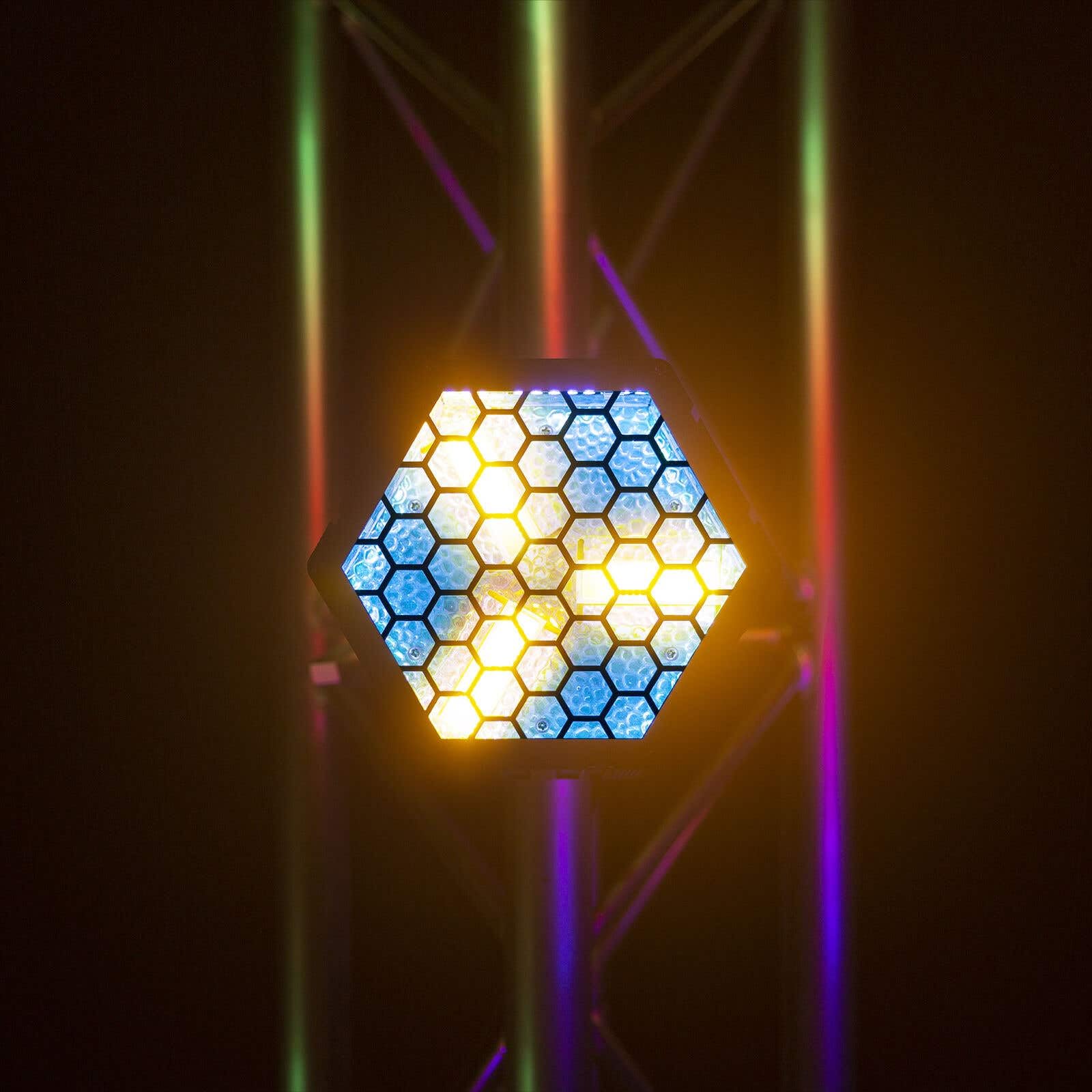 BeamZ RB90 - Retro Stage Blinder, 5er Set, 3 x 30 Watt LED Effektstrahler DMX Licht, 3-in-1 Bühnenlicht Deko DJ Lichtanlage Party, Lichtorgel Warmweiß, 72x RGB-SMD-LEDs, Stroboskop, Disco Beleuchtung
