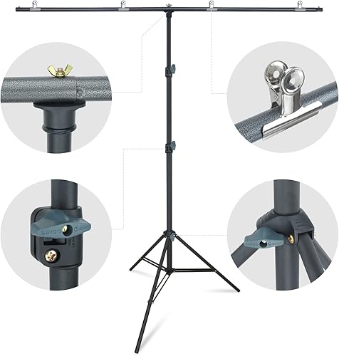 Miniatura 8 de LINCO Lincostore Zenith - Kit de soporte de fondo portátil en forma de T, 5 x 6.7 pies - 5 pies de ancho (fijo) y 6.7 pies de alto (ajustable),