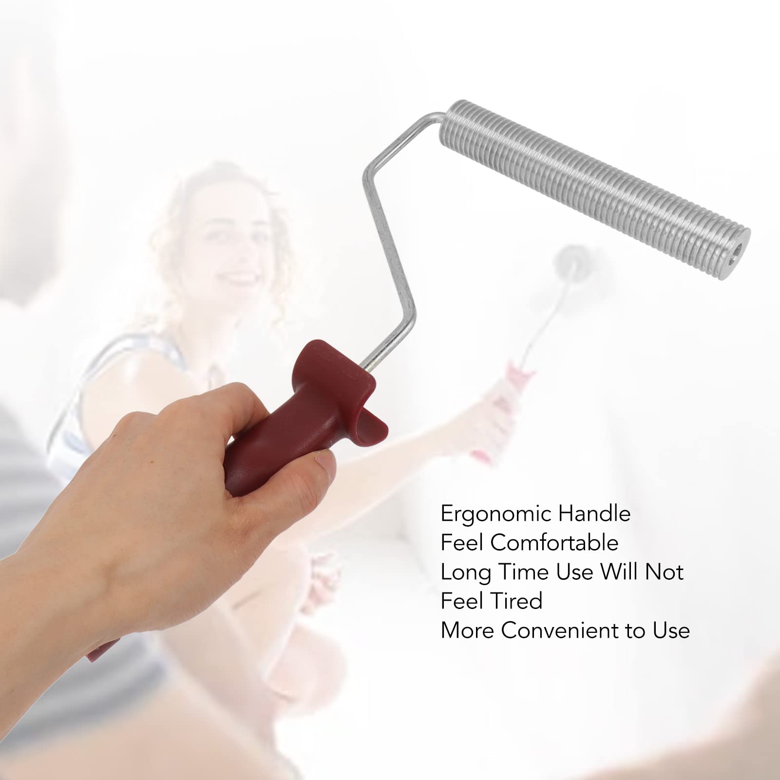 Rodillo de fibra de vidrio de 25 mm x 150 mm, aleación de aluminio, rodillo de laminado de burbujas con mango de plástico, ideal para reparación de bañeras, duchas y barcos, herramienta duradera para