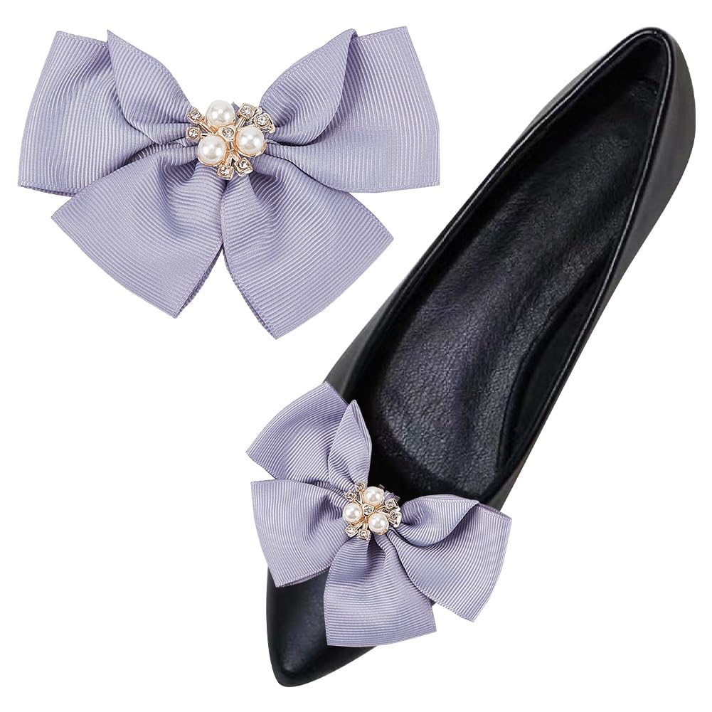GORGECRAFT Schuhclips Mit Roter Schleife – 2 Stück, Abnehmbar, Aus Satin, Für High Heels & Sandalen