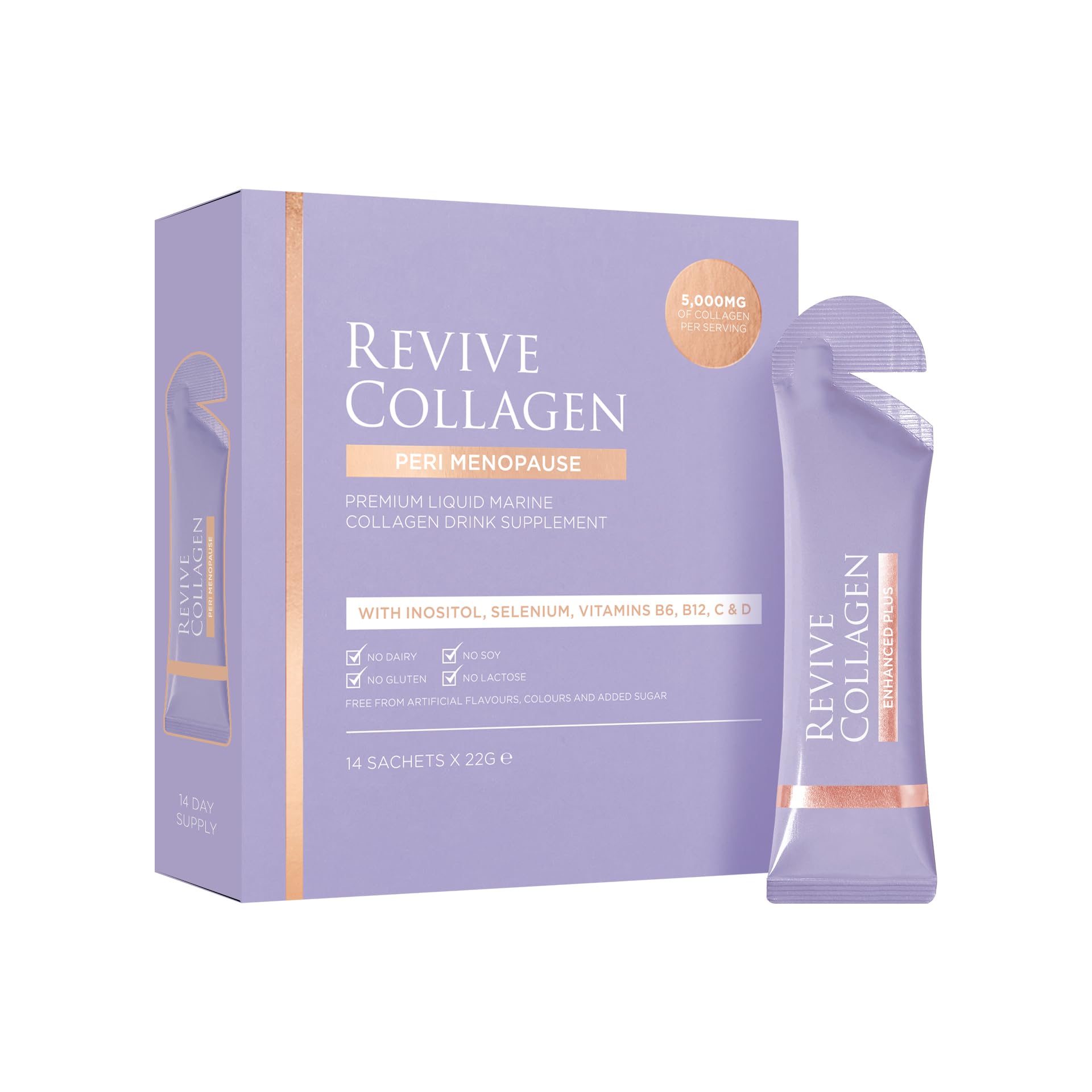 Revive CollagenPremium Menopause Range - Hydrolysed Liquid Marine Collagen Drink (14, Peri Menopause)