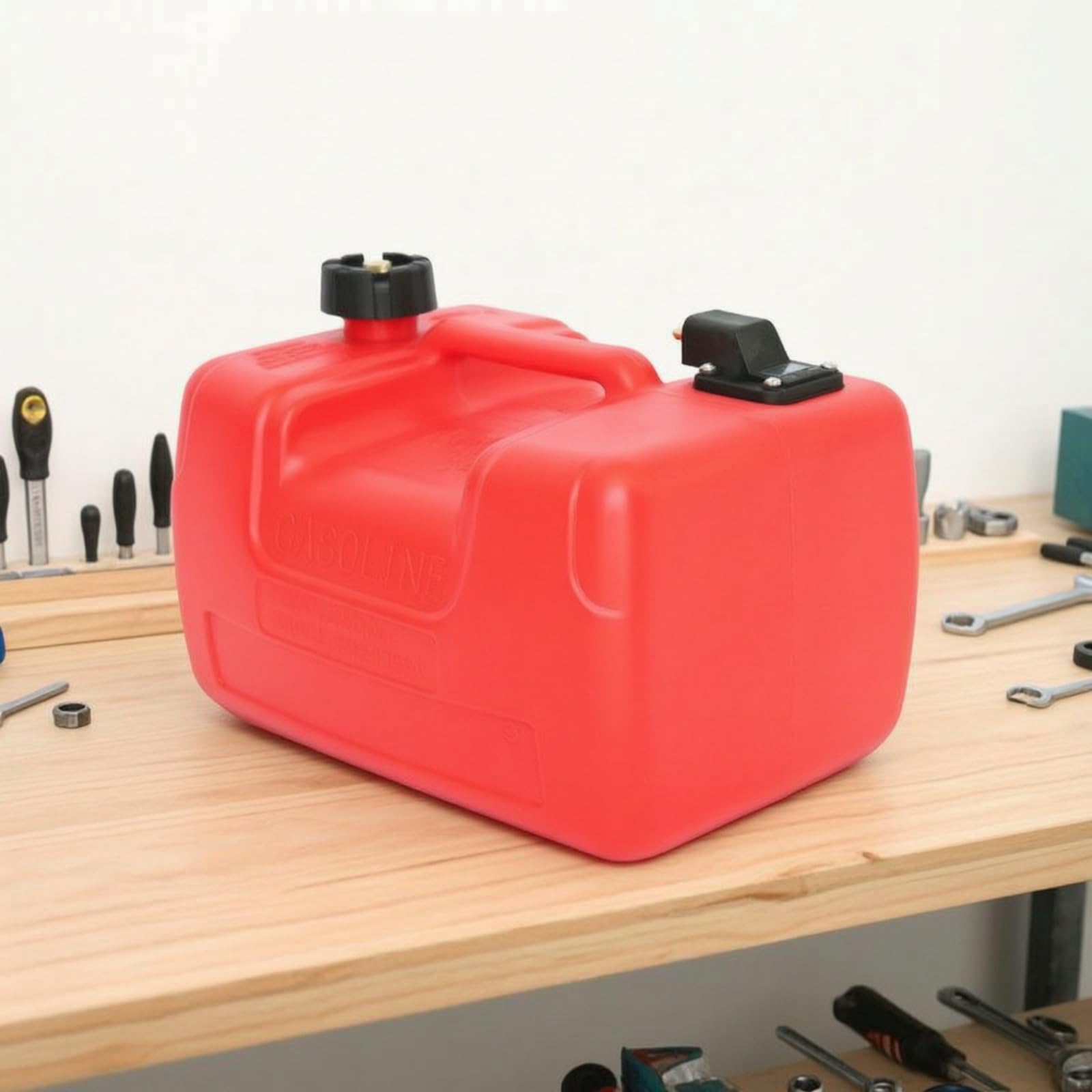 Serbatoio Carburante Fuoribordo Rigido Serbatoio Carburante con Adattatore Resistente Corrosione per Diportisti, Pescatori, Barca , 24 Litri