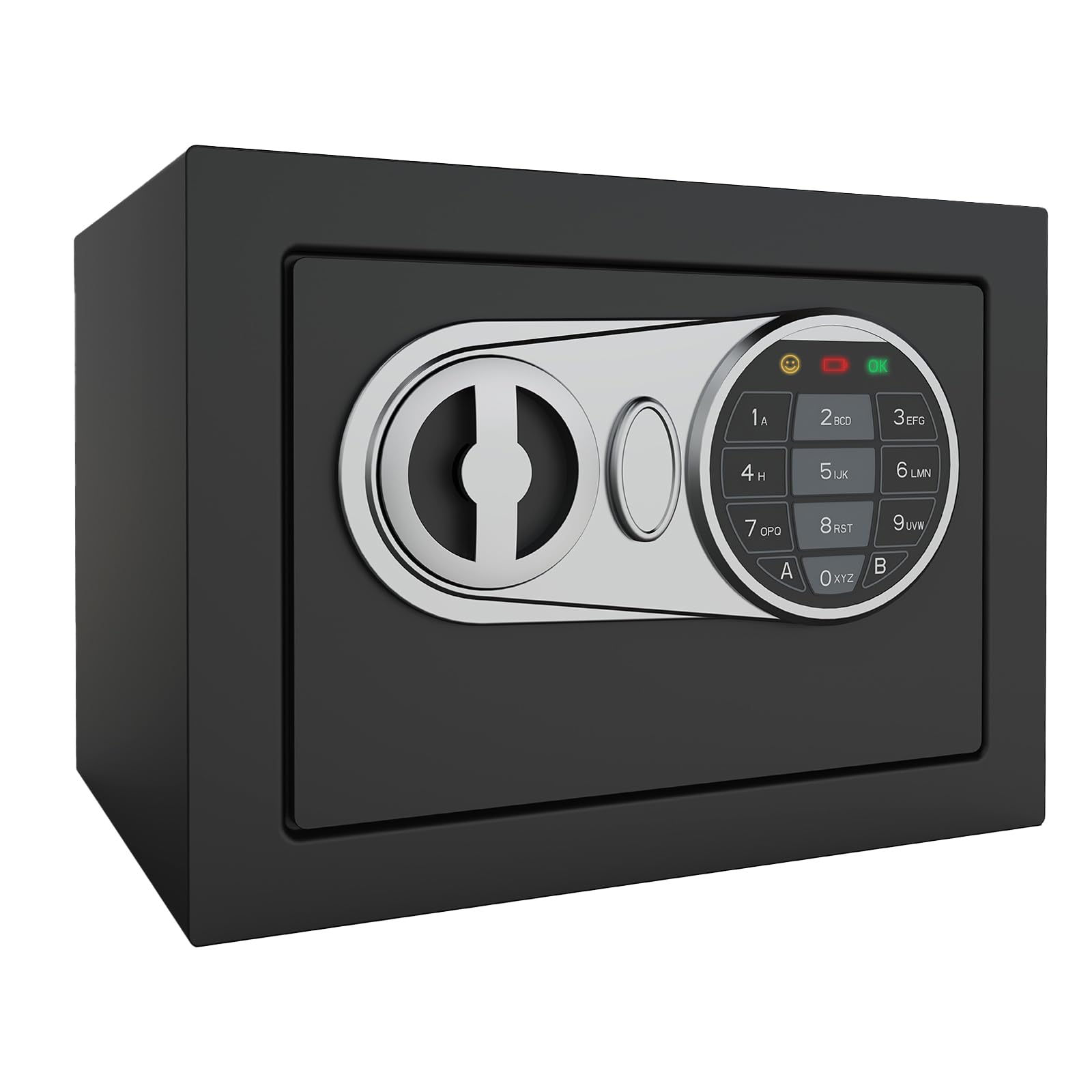 Goldenkey Small Safe Box for Money, Digital Mini Safe Box with Keys&Code for Cash and Coin, Security Home Safes for Kids Personal Items, 6.69"D x 9.05"W x 6.69"H, 0.236 Cu.Ft.