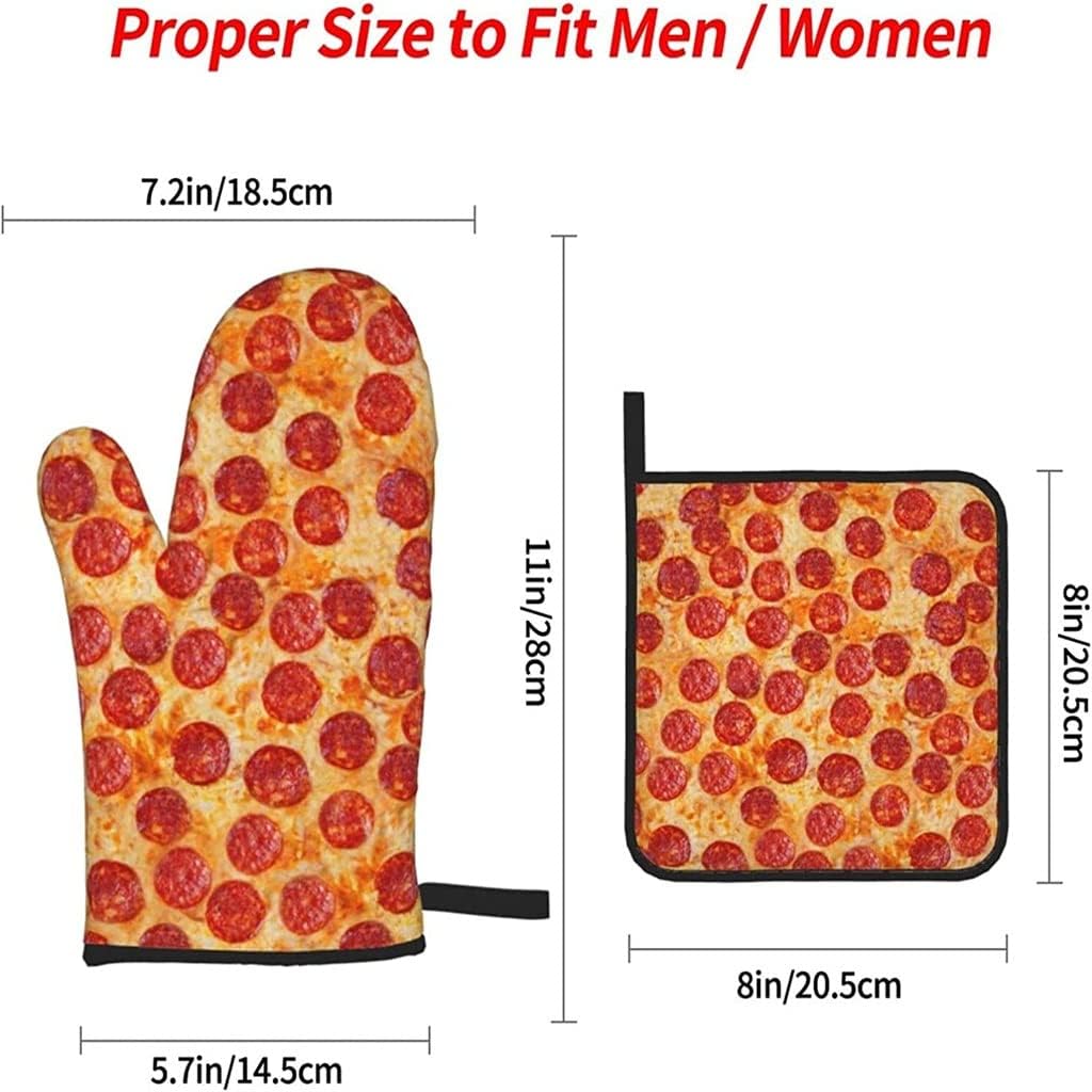 Oven Mitts and Pot Holders Sets of 4 Heat Resistant Non Slip BBQ Baking Grilling