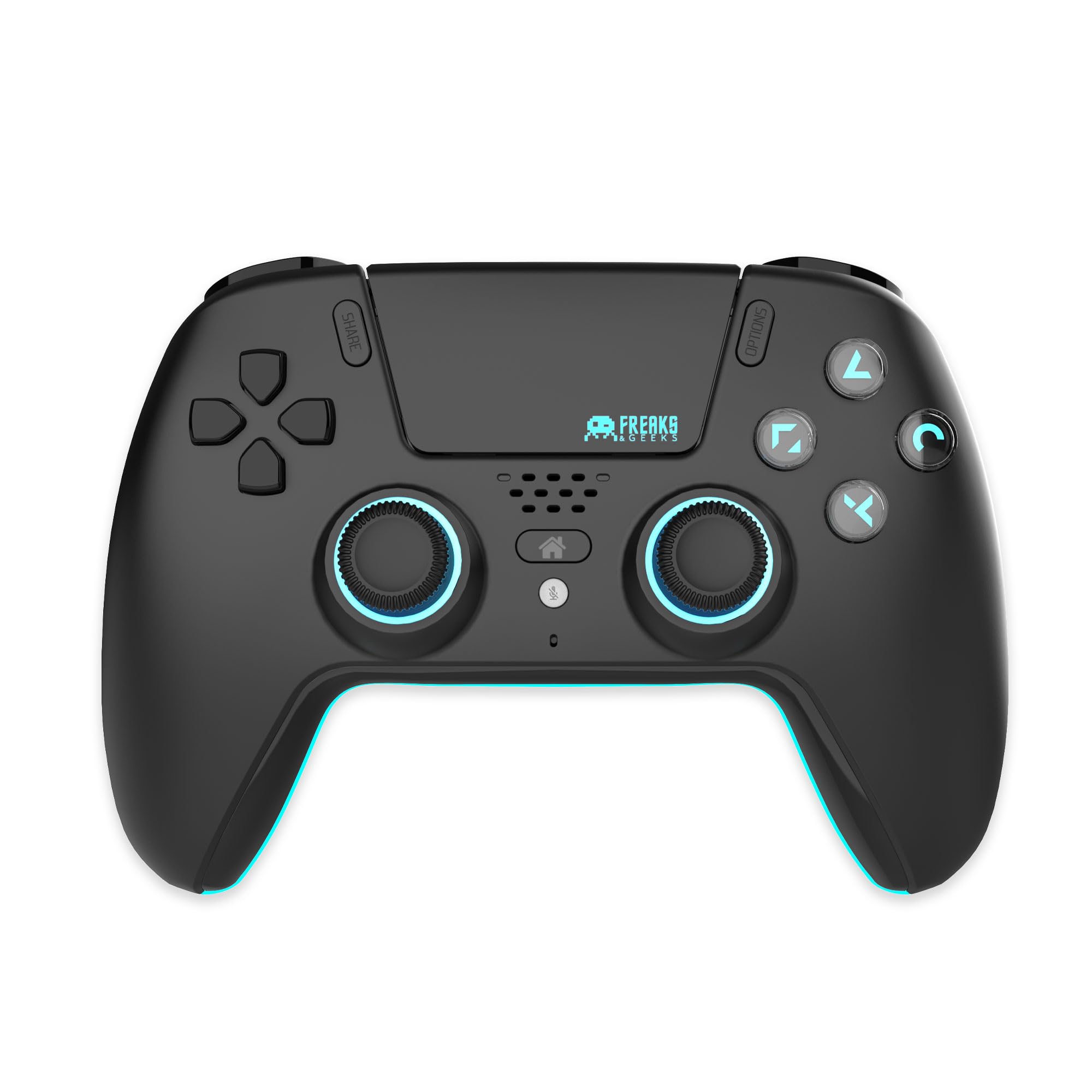 Freaks and Geeks- Bluetooth Wireless Controller for Playstation PS5 with LED - Black