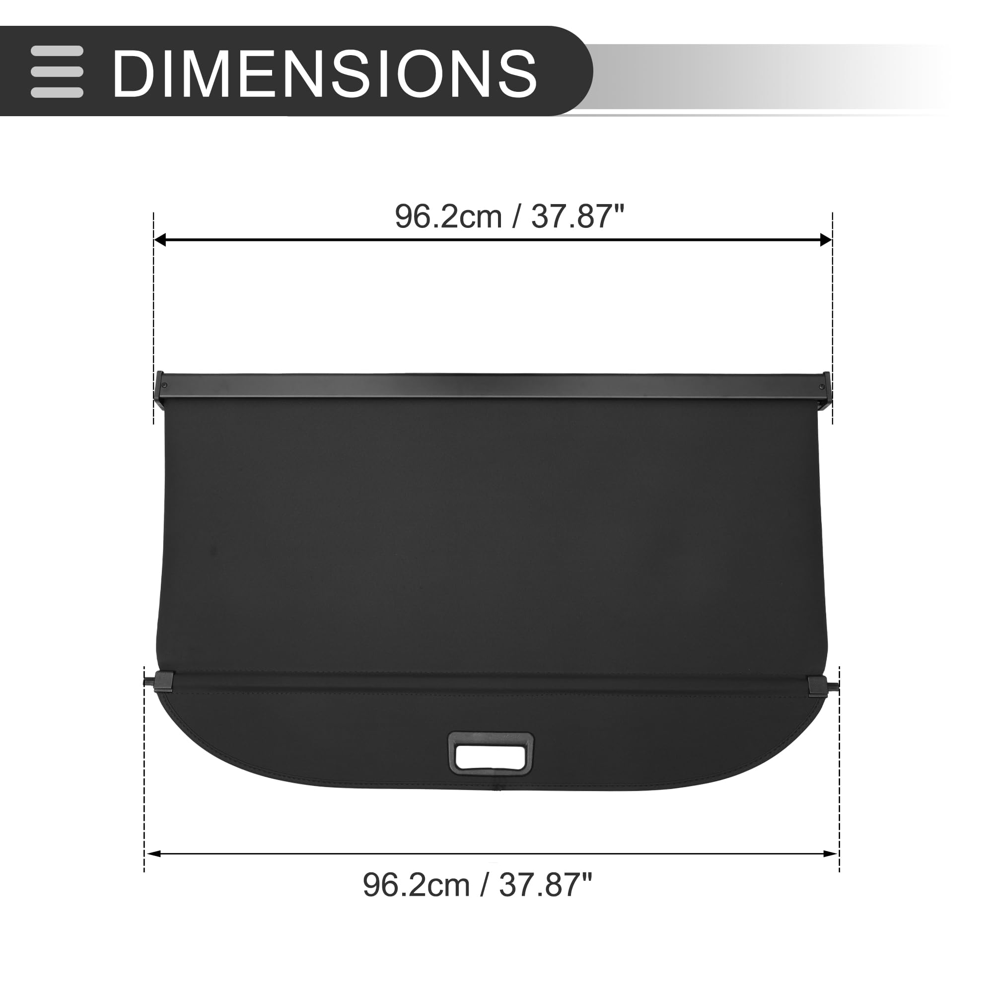 Motoforti Cubierta De Carga Retráctil Para Maletero Para BMW X1 F48 16-21 Estante De Equipaje De Maletero Trasero Protector De Seguridad De Equipaje Lona Con Accesorios Negro Brillante