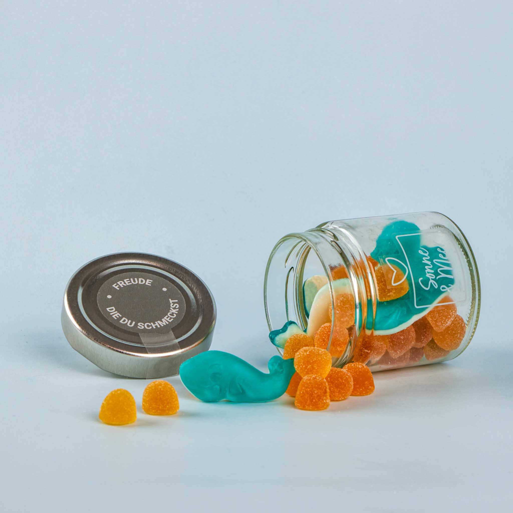 Fruchtgummi Geschenkglas Sonne & Meer 120g | Geschenk für die Liebsten | Das Mitbringsel für deine Freunde | Sommer | Strandparty | Vitamin Sea | Perfekt für sonnige Tage | Für Sommerliebhaber