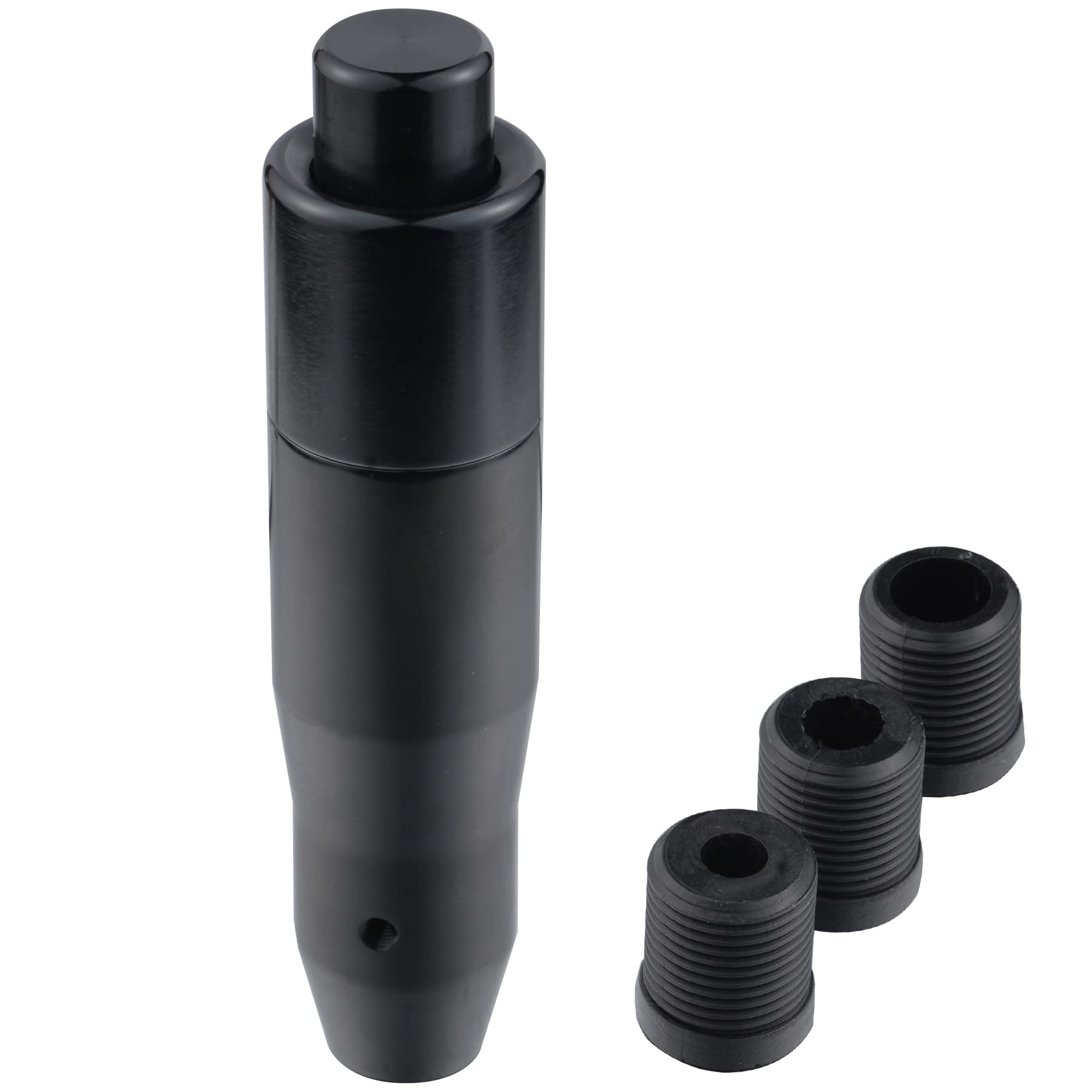 Padaodao Black Long Gear Knob, Aluminum Shifter Grip Head With Button Fit For Most Automotive Vehicles