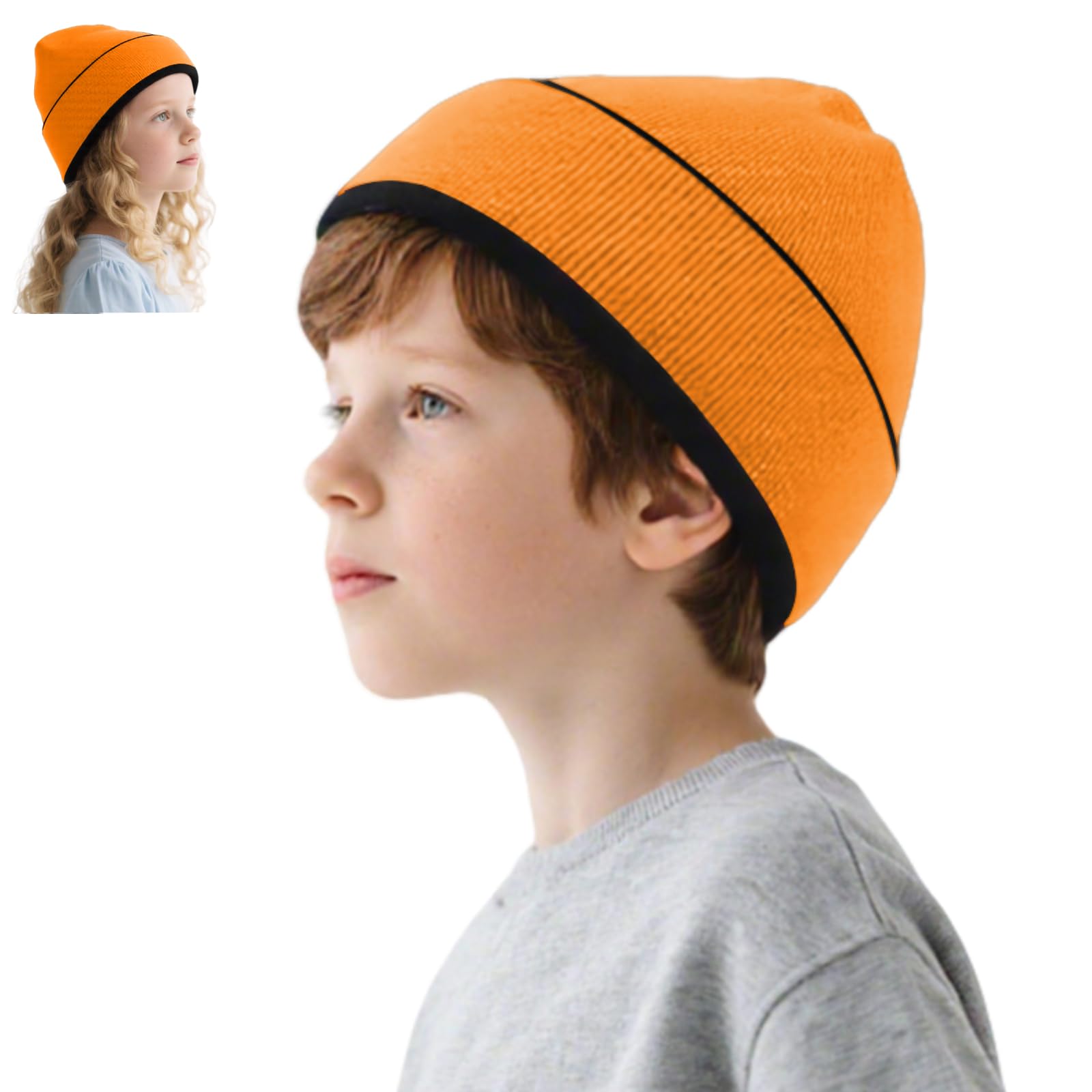 Rosoz Kids Beanie Boys Girls, Reversible Beanie with Double Sides