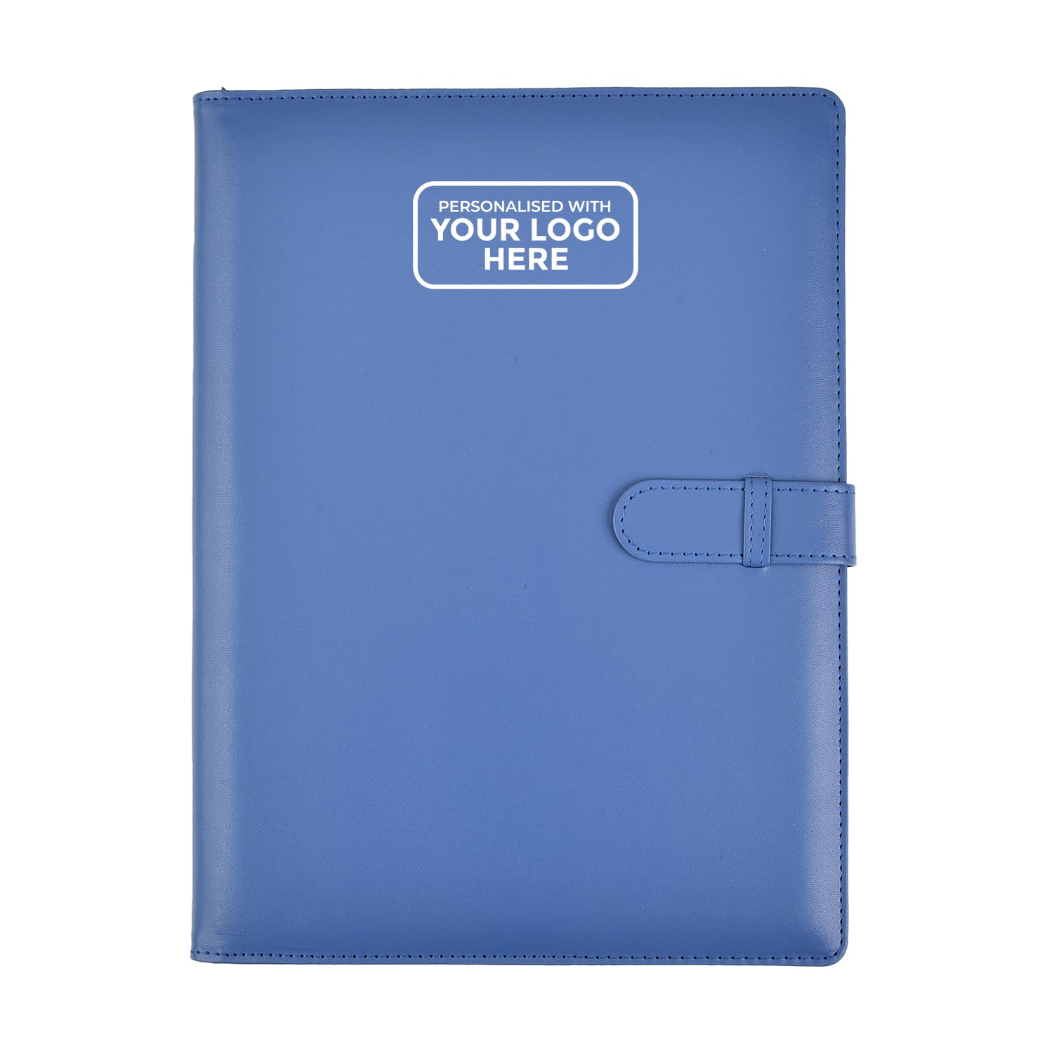Arpan Personalised Logo 36 Pockets 72 Sides A4 Presentation Folder Document File Folder Display Book Portfolio Professional Conference Folder Faux Leather with Closure Belt (Blue)
