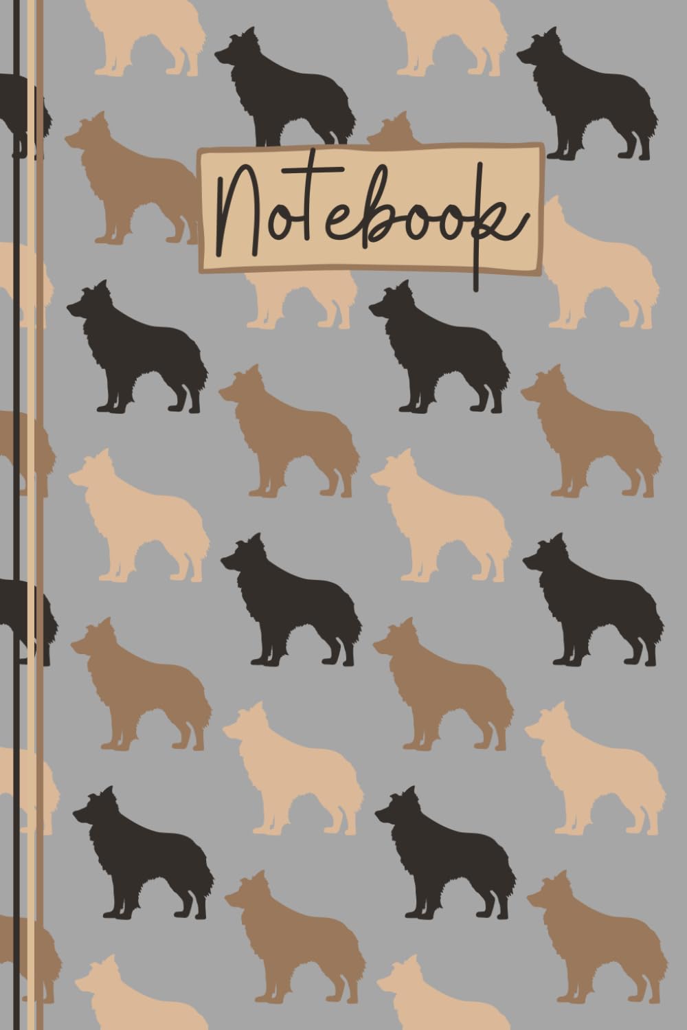 Border Collie Notebook: Cute Border Collie Lined Journal, The Perfect Novelty Border Collie Gift for a Collie Lover or Sheepdog Owner - Grey