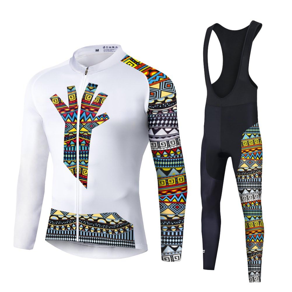 UGLY FROG Herren Fahrradtrikot，Winter Wear Outdoor Herren Radtrikot Set Fahrradbekleidung Langarm Fleece Warm Fahrrad Trikot und Radlerhose mit 3D Sitzpolster