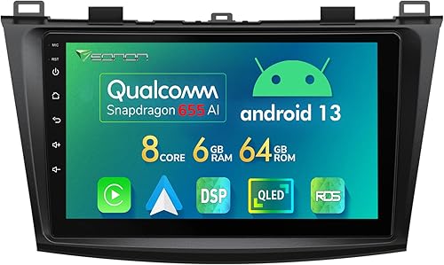 Eonon Estéreo de coche Android 13 para Mazda 3 2010-2013, Octa Core 6+64GB, radio inalámbrica CarPlay y Android Auto, receptor estéreo de coche con