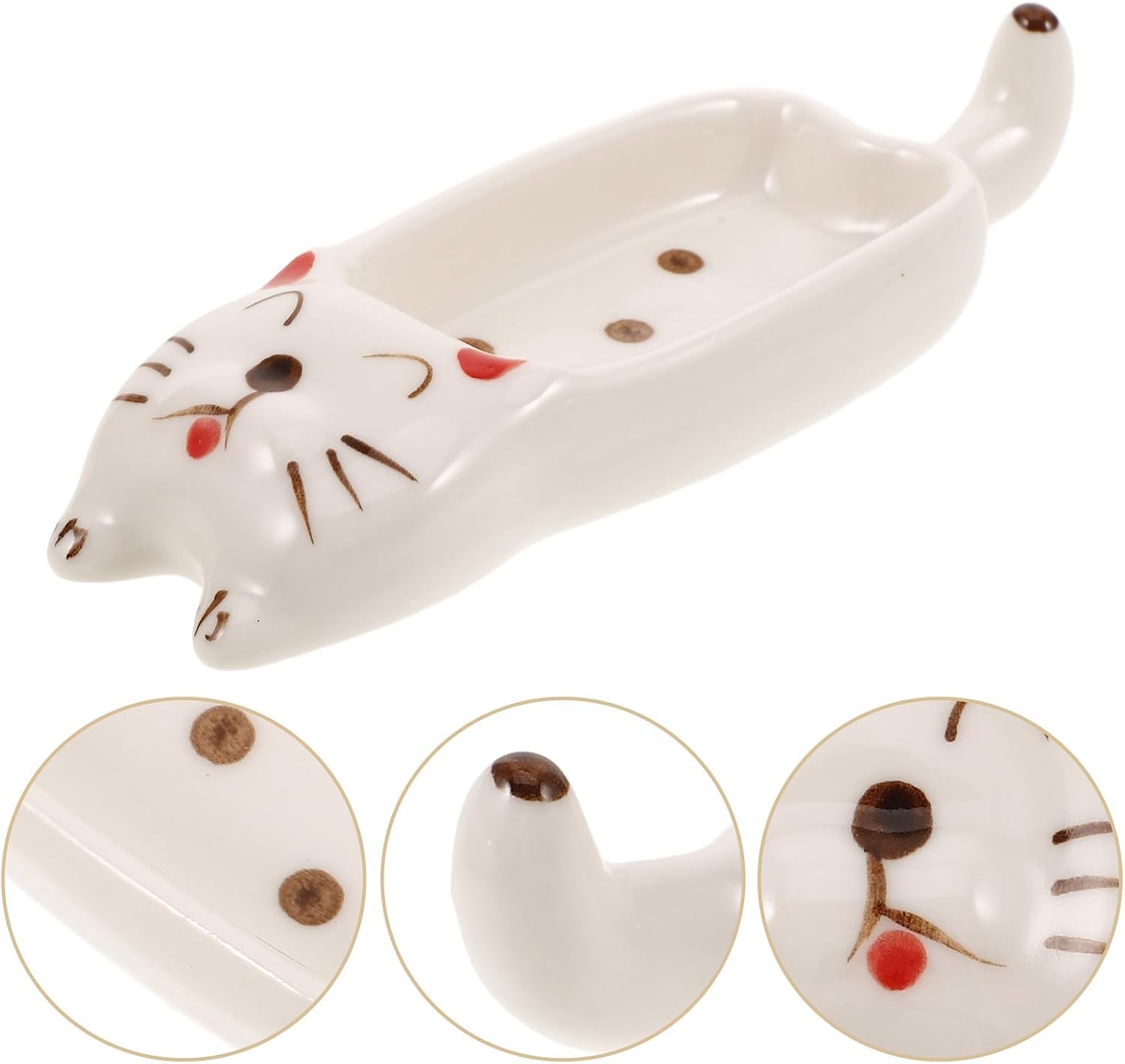 VANZACK Nail Brush Cleaning Cup Manicure Cat Shaped for Ceramic | White Finish, Easy to Carry, Not Easily Spilled, for Mixing Acrylic Powder and Liquids, Nail Art Use