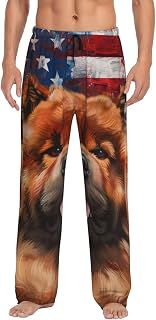 Chow Chow Dog American Mens Pajama Pants Bottoms Sleepwear Lounge Pants with Pockets & Drawstring