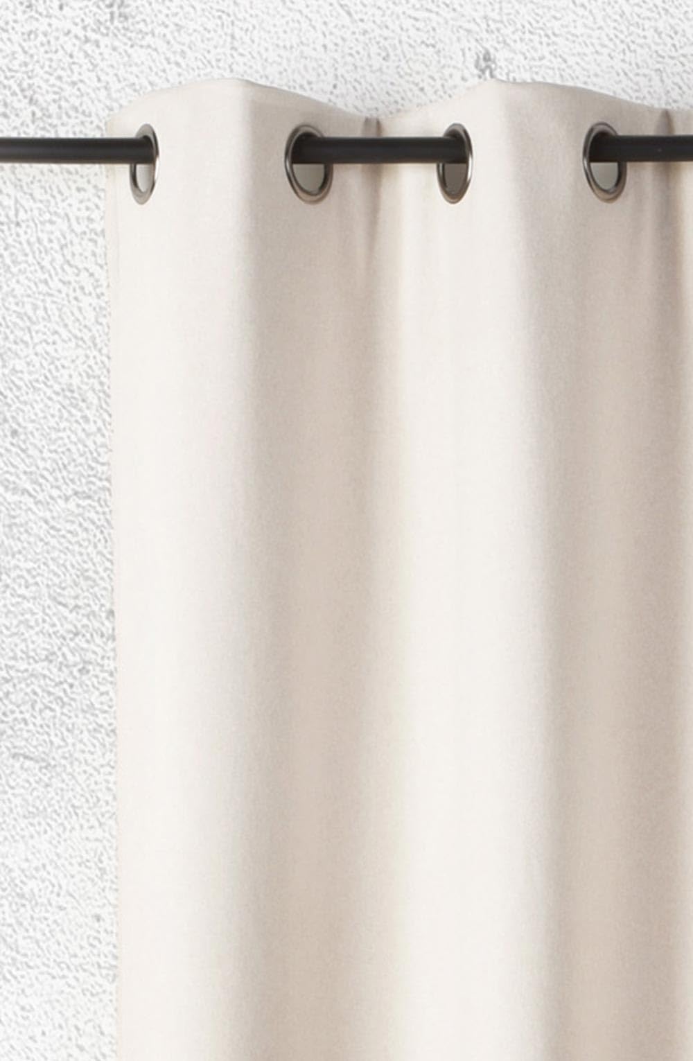 Linder Rideau Isolant obscurcissant Thermique - Effet Peau de pêche - Coloris Blanc Craie - Finition œillets Canon de Fusil - Dimensions 135x260cm - 100% Polyester - Collection Baltic
