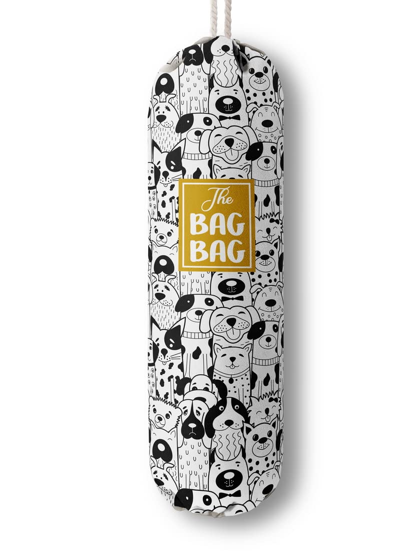 Grocery Bags Holder Organizer For Shopping Bags，Wall Mount Plastic Bags Storage Container Dispensers, Pet Lovers Home Kitchen Gifts For Women, Family,