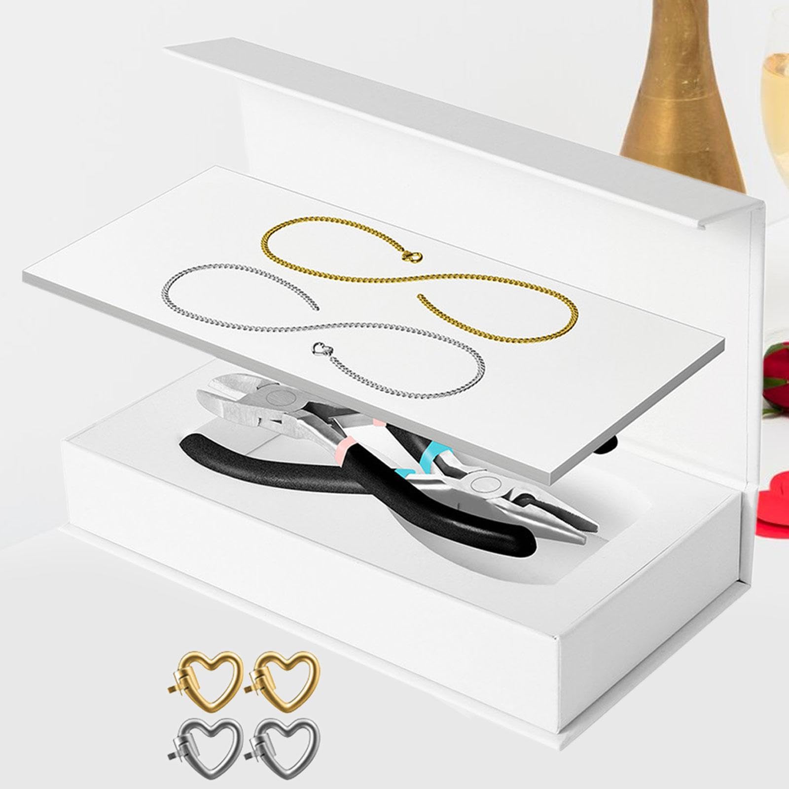 Set di braccialetti permanenti per coppie, kit per la creazione di gioielli, serate romantiche, anniversari, idea regalo premurosa, kit per, 1 Argento 1 Oro, Lunghezza della catena: 23 cm