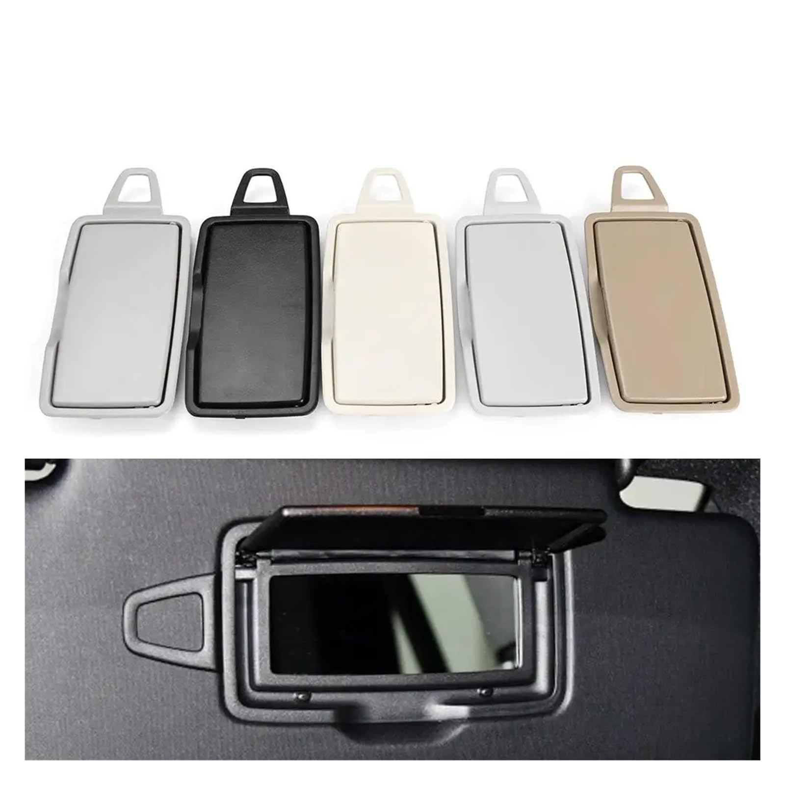 Car Front Sun Visor Mirror Cover,Fit For W205 W253 2015-2021 Makeup Replacement osłona przeciwsłoneczna z lusterkiem do makijażu(Left Black)
