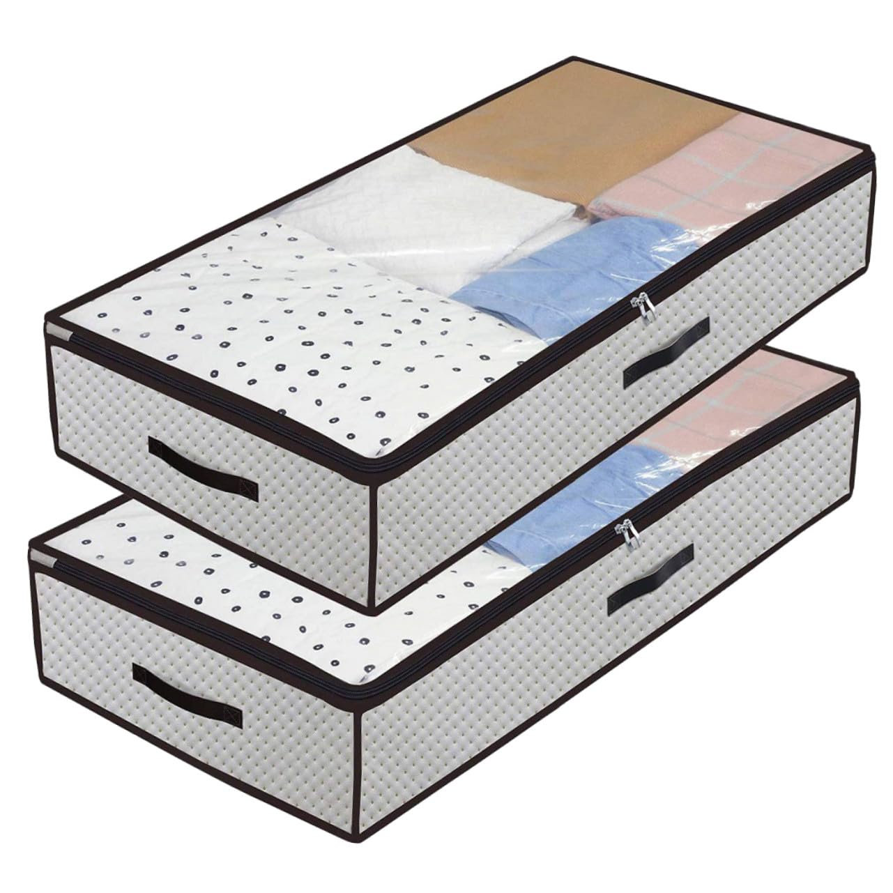 Caja de almacenamiento para edredones debajo de la cama organizador textil lavable de ropa