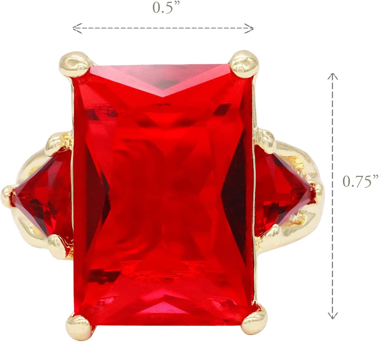 Lavencious Big Bold Radiant CZ Stones Stretch Rings for Women Size for 7-9 - Image 5